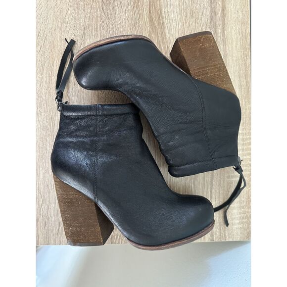 Jeffrey Campbell Havana Last Rumble Black Leather Heeled Ankle Boots size 6.5 - Picture 8 of 14